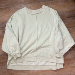 Zenana Outfitters Light Cream Crew Neck Sweater
